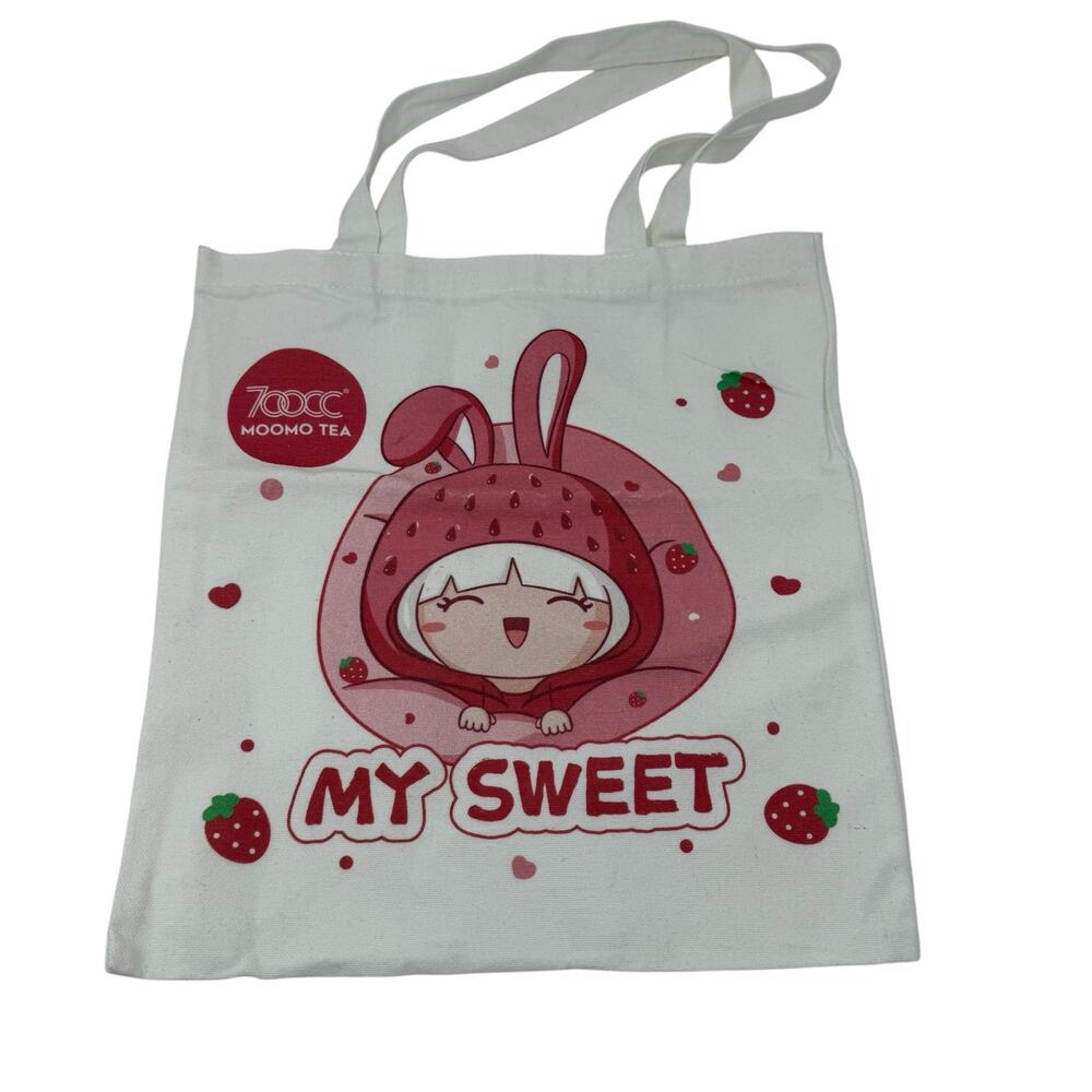 Moomo Tea My Sweet Strawberry Anime Cartoon Kpop‎ Kawaii Canvas Tote Bag